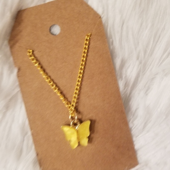 Yellow Butterfly Necklace - Picture 7 of 7